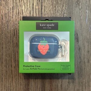 Kate Spade Blue AirPods Pro Case with Strawberry Design